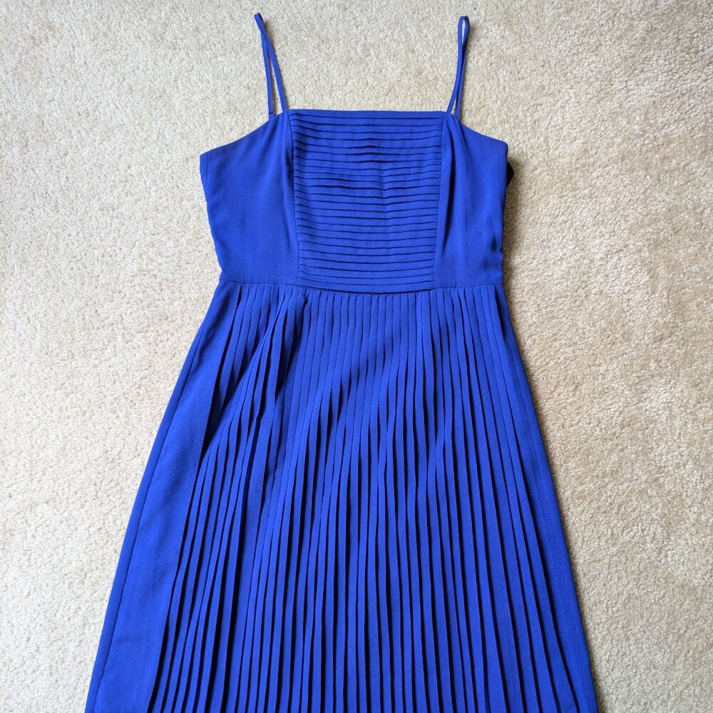 Cobalt blue lands' end accordion pleated dress